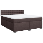 Giroletto a Molle con Materasso Marrone Scuro 180x200cm Tessuto