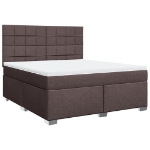 Giroletto a Molle con Materasso Marrone Scuro 180x200cm Tessuto
