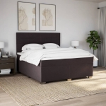 Giroletto a Molle con Materasso Marrone Scuro 180x200cm Tessuto