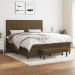 Giroletto a Molle con Materasso Marrone Scuro 180x200cm Tessuto