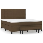 Giroletto a Molle con Materasso Marrone Scuro 180x200cm Tessuto