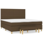 Giroletto a Molle con Materasso Marrone Scuro 180x200cm Tessuto