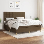Giroletto a Molle con Materasso Marrone Scuro 180x200cm Tessuto