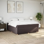 Giroletto a Molle con Materasso Marrone Scuro 180x200cm Tessuto