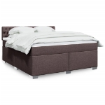 Giroletto a Molle con Materasso Marrone Scuro 180x200cm Tessuto