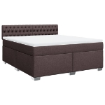 Giroletto a Molle con Materasso Marrone Scuro 180x200cm Tessuto