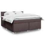 Giroletto a Molle con Materasso Marrone Scuro 180x200cm Tessuto