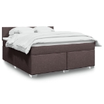 Giroletto a Molle con Materasso Marrone Scuro 180x200cm Tessuto
