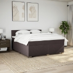 Giroletto a Molle con Materasso Marrone Scuro 180x200cm Tessuto