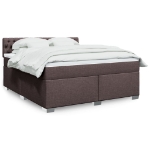 Giroletto a Molle con Materasso Marrone Scuro 180x200cm Tessuto