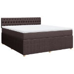 Giroletto a Molle con Materasso Marrone Scuro 180x200cm Tessuto