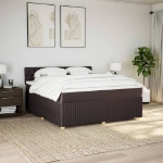 Giroletto a Molle con Materasso Marrone Scuro 180x200cm Tessuto