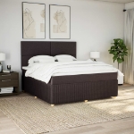 Giroletto a Molle con Materasso Marrone Scuro 180x200cm Tessuto