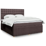 Giroletto a Molle con Materasso Marrone Scuro 180x200cm Tessuto