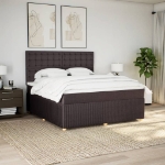 Giroletto a Molle con Materasso Marrone Scuro 180x200cm Tessuto