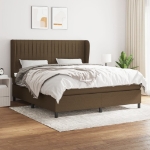 Giroletto a Molle con Materasso Marrone Scuro 180x200cm Tessuto
