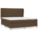 Giroletto a Molle con Materasso Marrone Scuro 180x200cm Tessuto