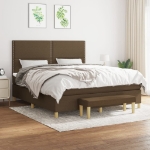 Giroletto a Molle con Materasso Marrone Scuro 180x200cm Tessuto