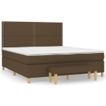Giroletto a Molle con Materasso Marrone Scuro 180x200cm Tessuto