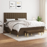 Giroletto a Molle con Materasso Marrone Scuro 180x200cm Tessuto