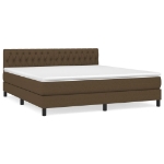 Giroletto a Molle con Materasso Marrone Scuro 180x200cm Tessuto
