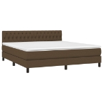 Giroletto a Molle con Materasso Marrone Scuro 180x200cm Tessuto