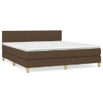 Giroletto a Molle con Materasso Marrone Scuro 180x200cm Tessuto