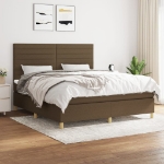 Giroletto a Molle con Materasso Marrone Scuro 180x200cm Tessuto