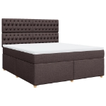 Giroletto a Molle con Materasso Marrone Scuro 180x200cm Tessuto