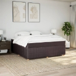 Giroletto a Molle con Materasso Marrone Scuro 180x200cm Tessuto