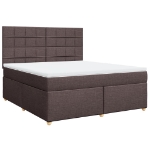 Giroletto a Molle con Materasso Marrone Scuro 180x200cm Tessuto