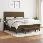 Giroletto a Molle con Materasso Marrone Scuro 180x200cm Tessuto