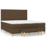 Giroletto a Molle con Materasso Marrone Scuro 180x200cm Tessuto
