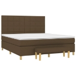Giroletto a Molle con Materasso Marrone Scuro 180x200cm Tessuto