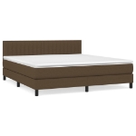 Giroletto a Molle con Materasso Marrone Scuro 180x200cm Tessuto