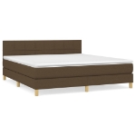 Giroletto a Molle con Materasso Marrone Scuro 180x200cm Tessuto