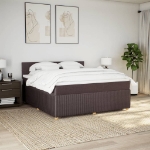 Giroletto a Molle con Materasso Marrone Scuro 180x200cm Tessuto