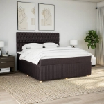 Giroletto a Molle con Materasso Marrone Scuro 180x200cm Tessuto