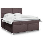 Giroletto a Molle con Materasso Marrone Scuro 180x200cm Tessuto