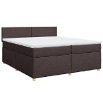 Giroletto a Molle con Materasso Marrone Scuro 200x200cm Tessuto
