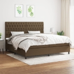 Giroletto a Molle con Materasso Marrone Scuro 200x200cm Tessuto