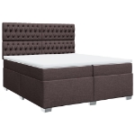Giroletto a Molle con Materasso Marrone Scuro 200x200cm Tessuto
