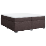 Giroletto a Molle con Materasso Marrone Scuro 200x200cm Tessuto