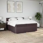 Giroletto a Molle con Materasso Marrone Scuro 200x200cm Tessuto