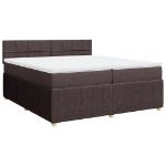 Giroletto a Molle con Materasso Marrone Scuro 200x200cm Tessuto