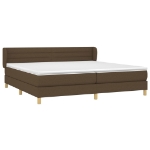 Giroletto a Molle con Materasso Marrone Scuro 200x200cm Tessuto
