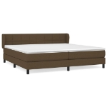 Giroletto a Molle con Materasso Marrone Scuro 200x200cm Tessuto