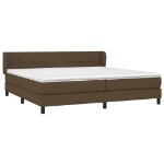 Giroletto a Molle con Materasso Marrone Scuro 200x200cm Tessuto