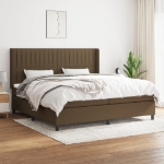 Giroletto a Molle con Materasso Marrone Scuro 200x200cm Tessuto