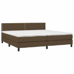 Giroletto a Molle con Materasso Marrone Scuro 200x200cm Tessuto